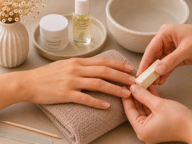 Usunięcie żelu + manicure japoński